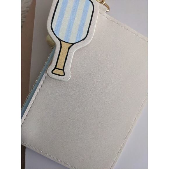 New PICKLEBALL Coin Purse Wllet Keychain Bag Charm Set NEW PINK BLUE - Picture 4 of 4